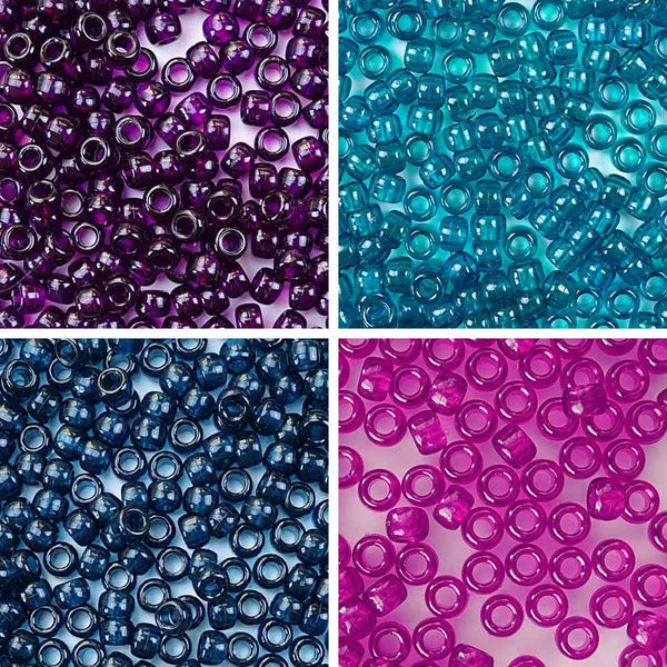 Tropical Opaque Color Kit, Plastic Pony Beads 6 x 9mm, 1000 beads