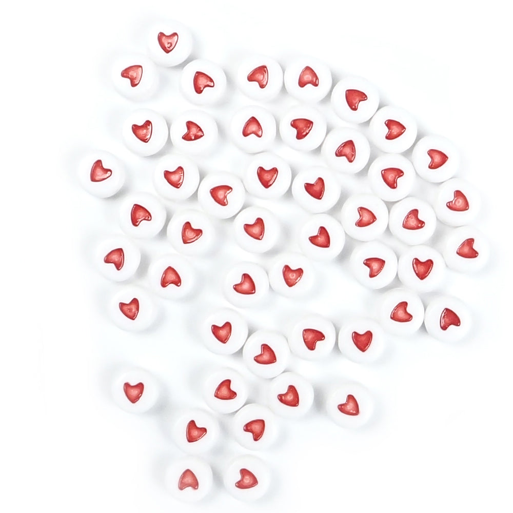 Plastic White 7mm Round Number Beads, (Horizontal) Single Numbers, 100 beads