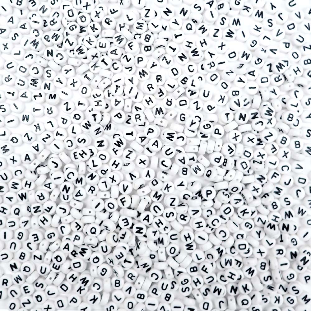  Deinduser 1400 Pieces Letter Beads - 4x7mm White Round