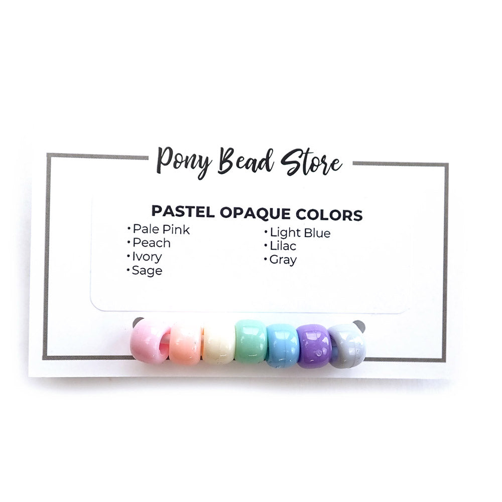 Pastel Opaque Pony Bead Color Card, 7 colors