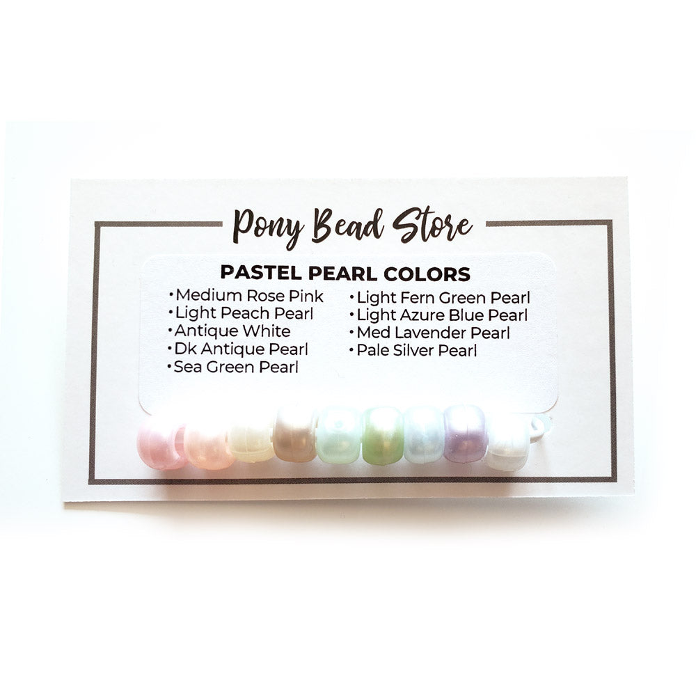 Pastel Pearl Pony Bead Color Card, 9 colors