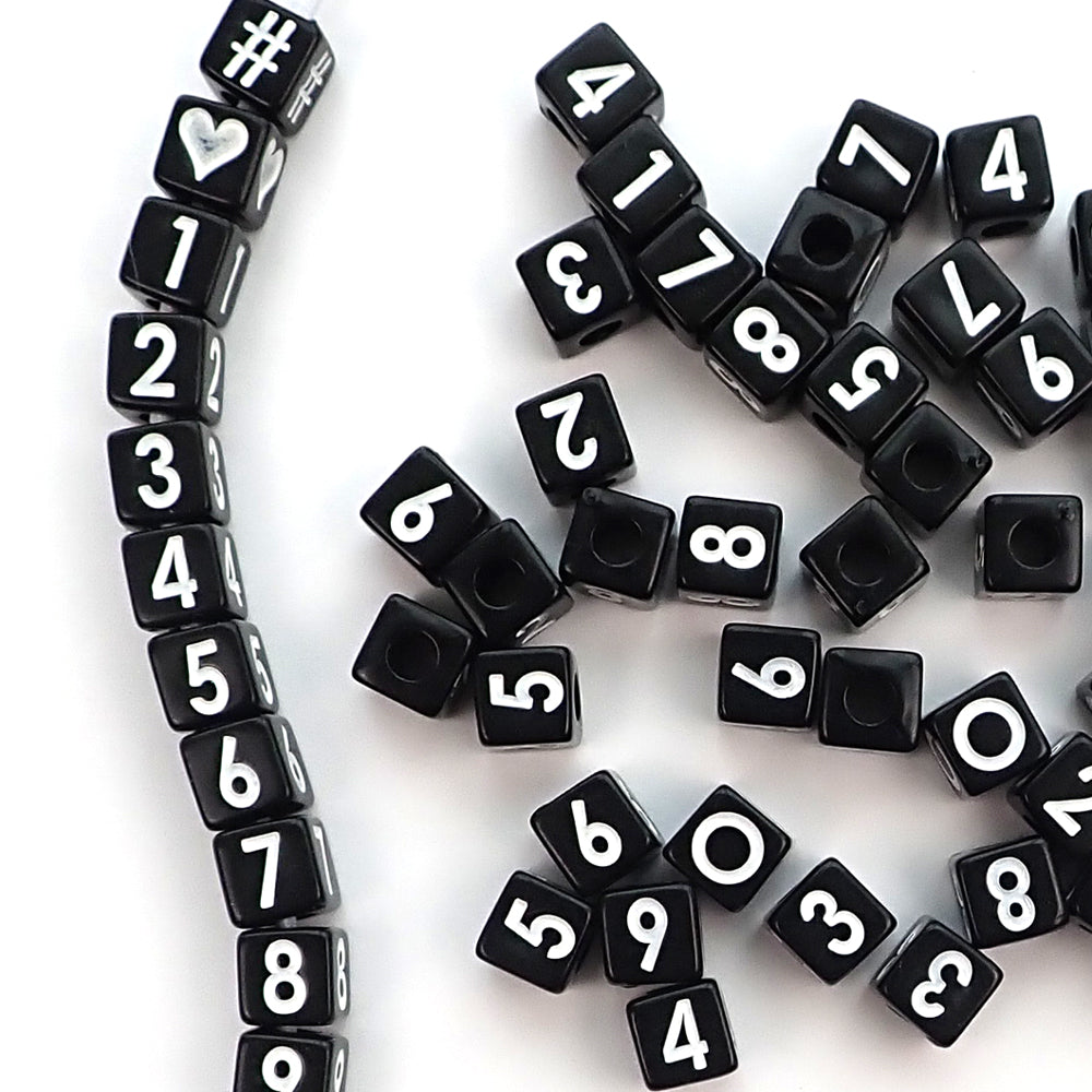 Square Black Alphabet beads 200 pieces cube letter beads personalized  jewelry making - Fleamarket Muse