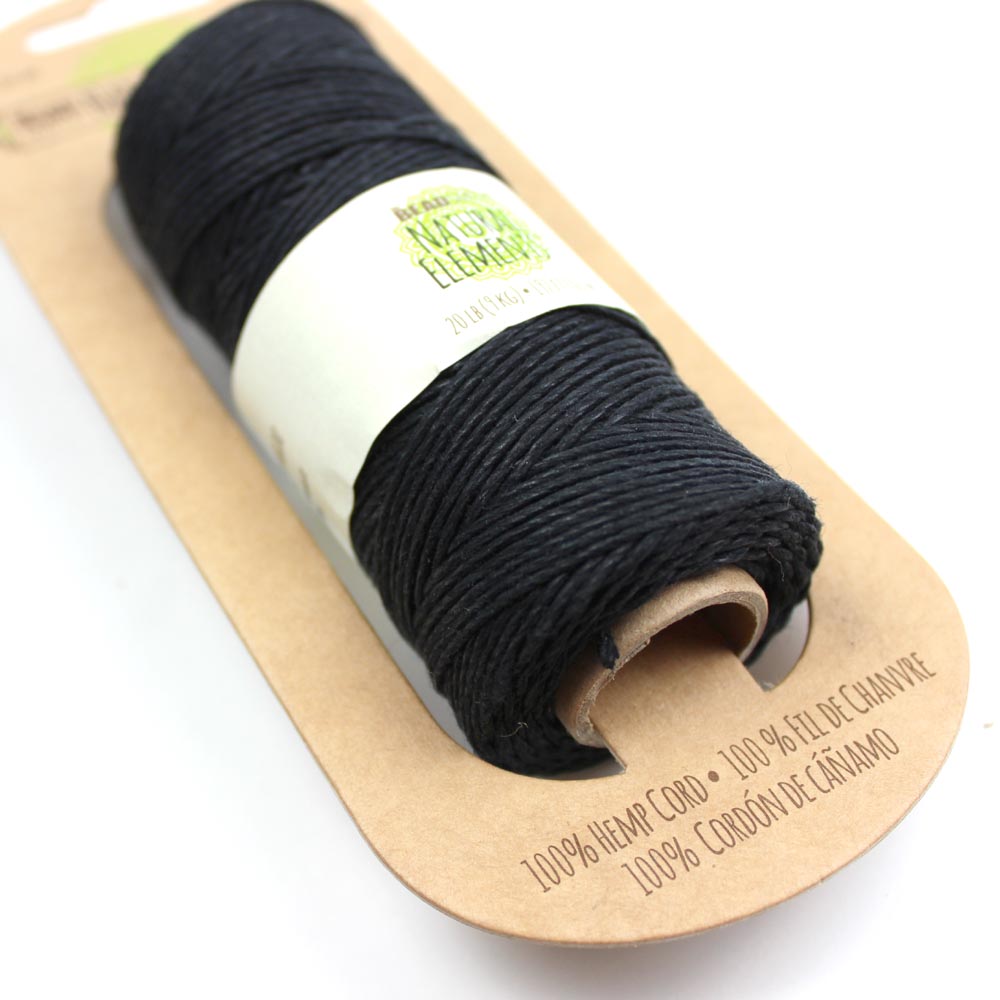 Black Hemp Cord Spool, 20lb, 197 ft