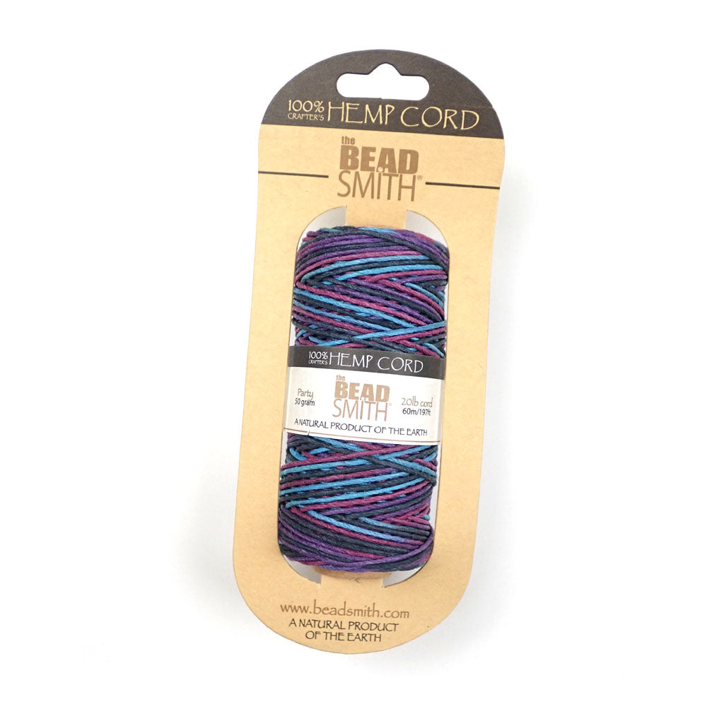 Blue Purple Hemp Cord Spool, 20lb, 197 ft