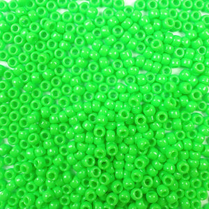 6 x 9mm plastic pony beads in opaque lime green