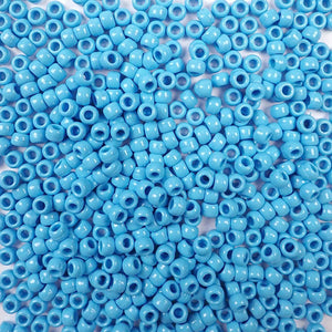 6 x 9mm plastic pony beads in light blue