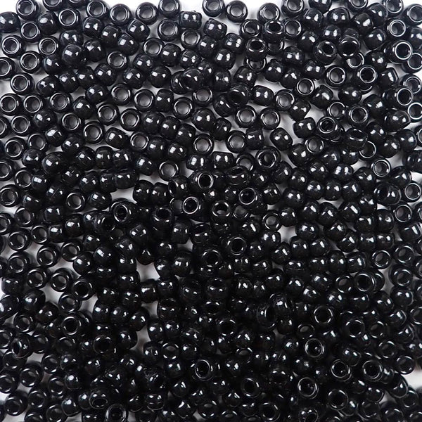 Bulk 1000 Pc. 1/2 Lb. of Black Pony Beads