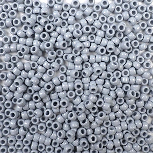 6 x 9mm plastic pony beads in gray