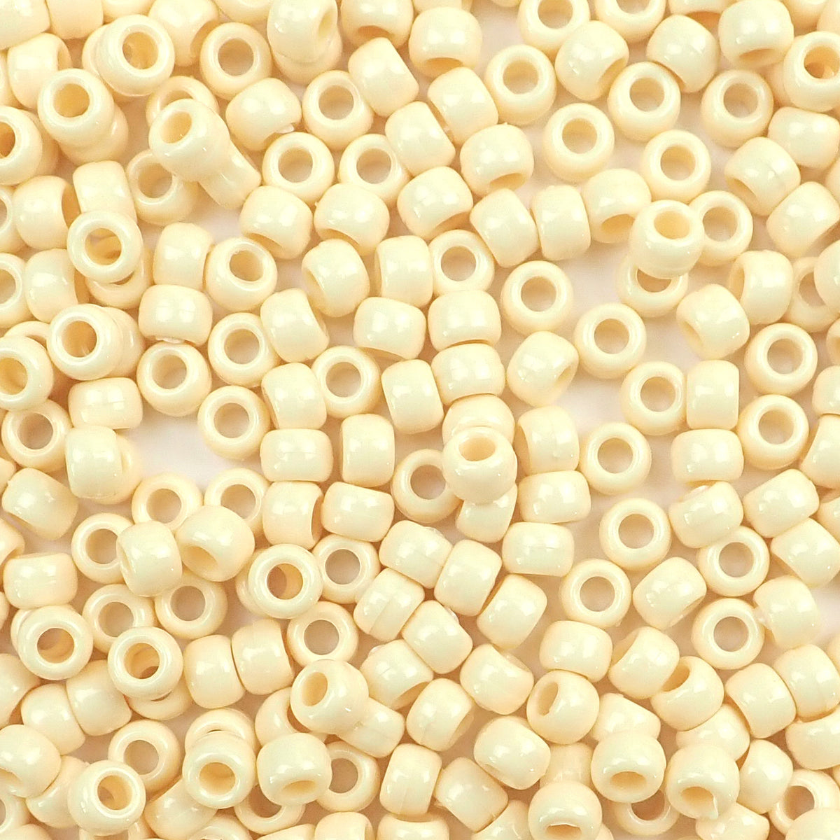 ivory 6 x 9mm Plastic Pony Beads