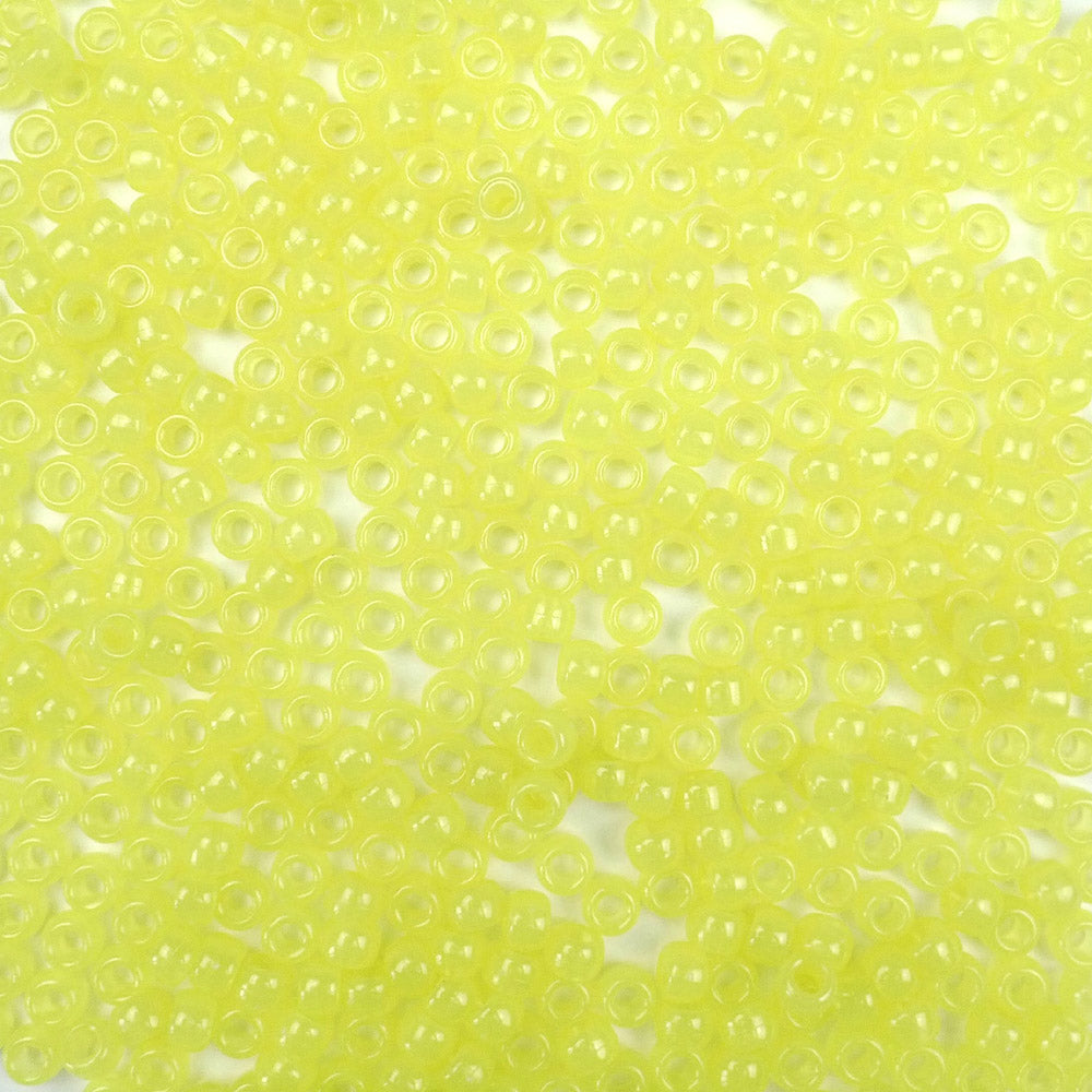 yellow glow in the dark 6 x 9mm plastic pony beads in bulk
