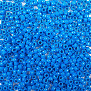 6 x 9mm plastic pony beads in true blue