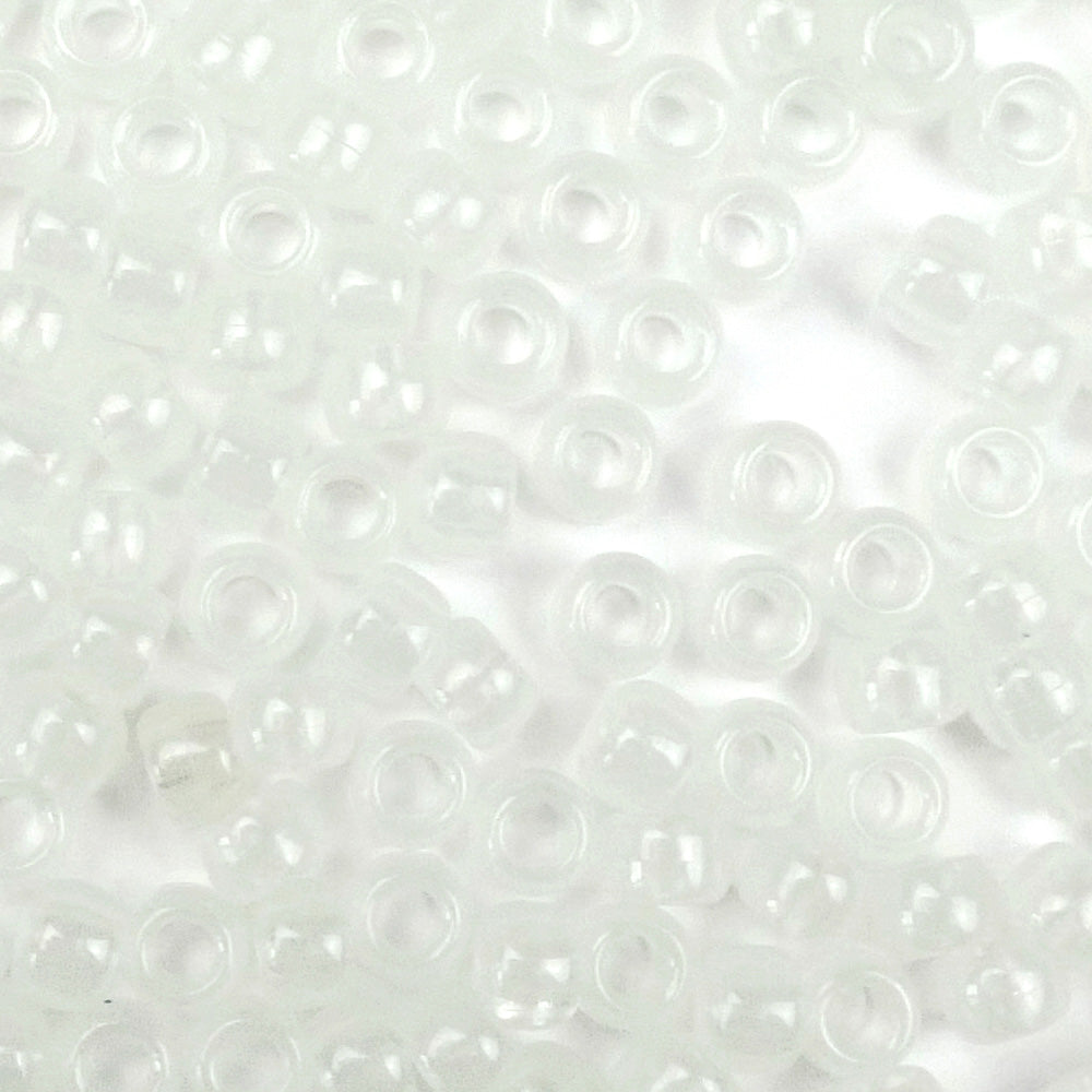 white glow in the dark 6 x 9mm plastic pony beads in bulk