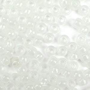 white glow in the dark 6 x 9mm plastic pony beads in bulk