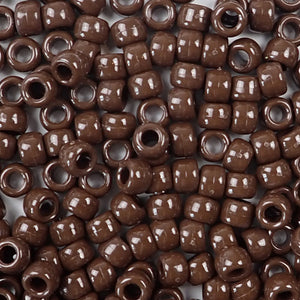 chocolate brown 6 x 9mm plastic pony beads in bulk