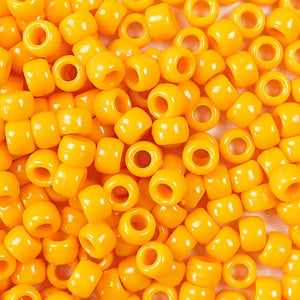 goldenrod yellow orange color of 6 x 9mm plastic pony beads in bulk