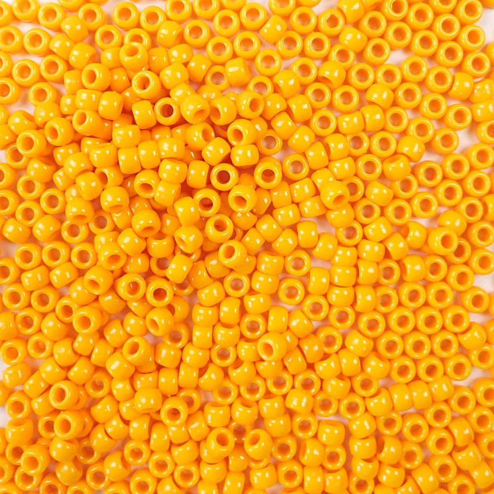 goldenrod yellow orange color of 6 x 9mm plastic pony beads in bulk