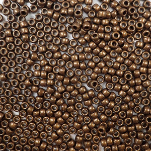 6 x 9mm plastic pony beads in antique bronze pearl