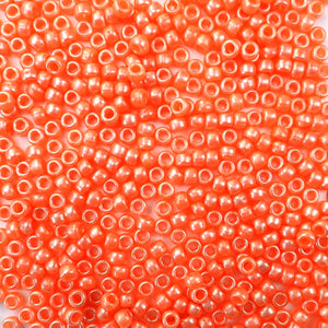 6 x 9mm plastic pony beads in orange pearl