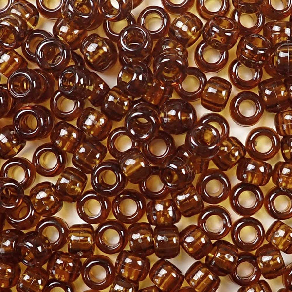 Gold Pearl Plastic Pony Beads 6 x 9mm, 150 beads