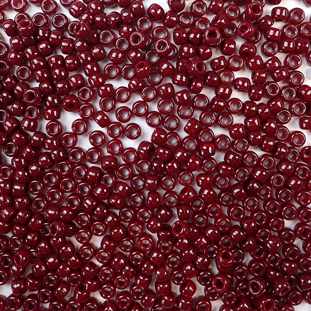 dark cranberry 6 x 9mm plastic pony beads in bulk