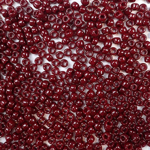 6 x 9mm plastic pony beads in dark cranberry