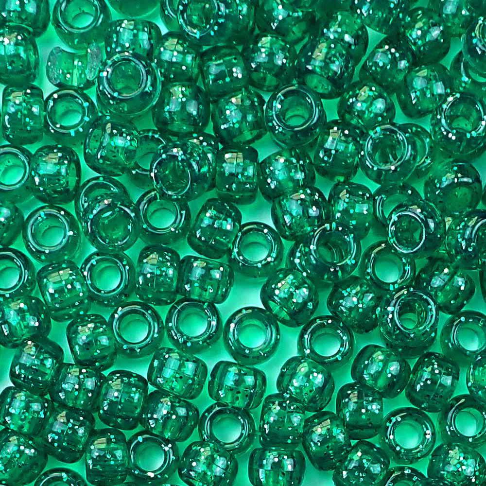 700 Wholesale Mix Plastic Glitter Translucent Pony Beads 6x9mm
