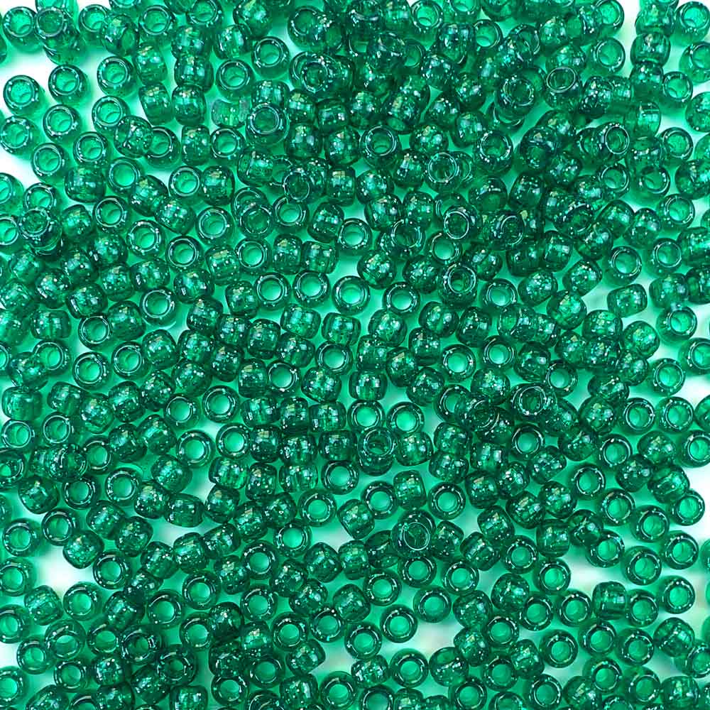200 Glitter Pony Beads - Acrylic - 6mm x 4mm, Julz Beads