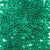 6 x 9mm plastic pony beads in emerald green glitter