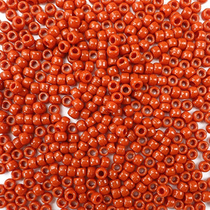 cinnabar red 6 x 9mm plastic pony beads