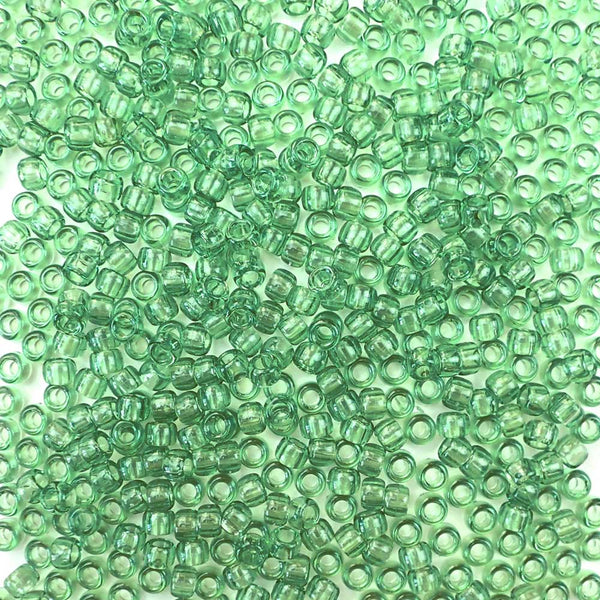 Green Plastic Craft Pony Beads 6x9mm Bulk Pack - Pony Bead Store