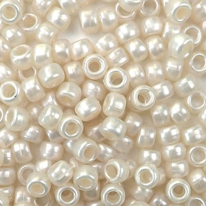 antique pearl 6 x 9mm plastic pony beads in bulk