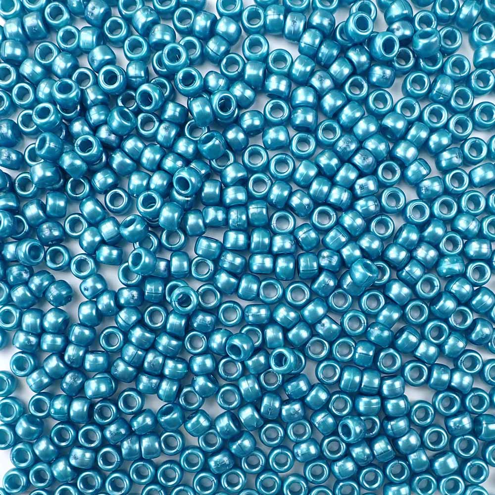 teal pearl pony beads