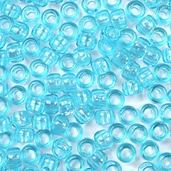 Western Turquoise Plastic Craft Pony Beads 6x9mm Bulk Pack - Pony