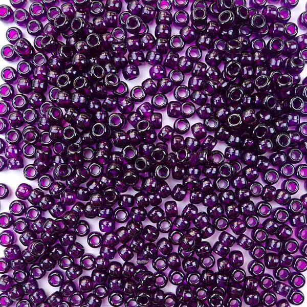 Dark Sapphire Blue Transparent Plastic Pony Beads 6 x 9mm, 500 beads