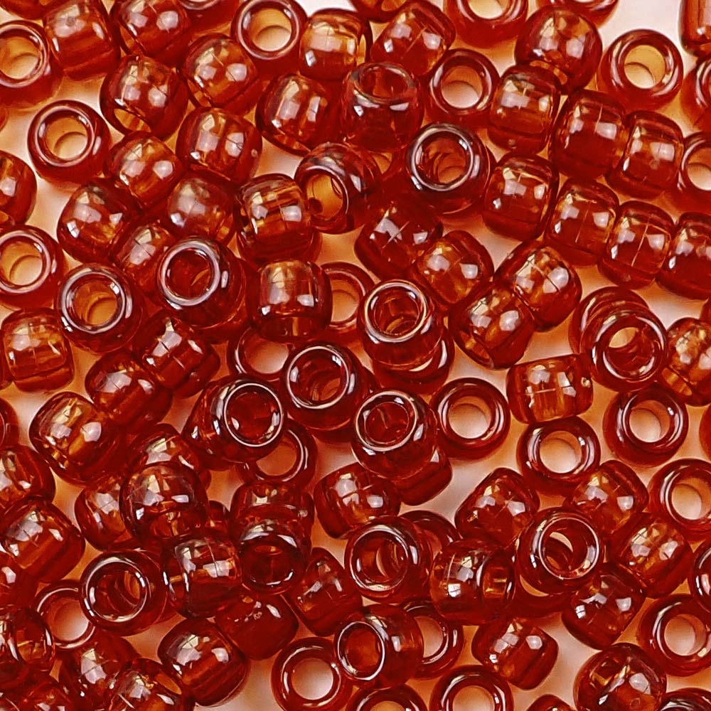 transparent tortoise 6 x 9mm plastic pony beads in bulk