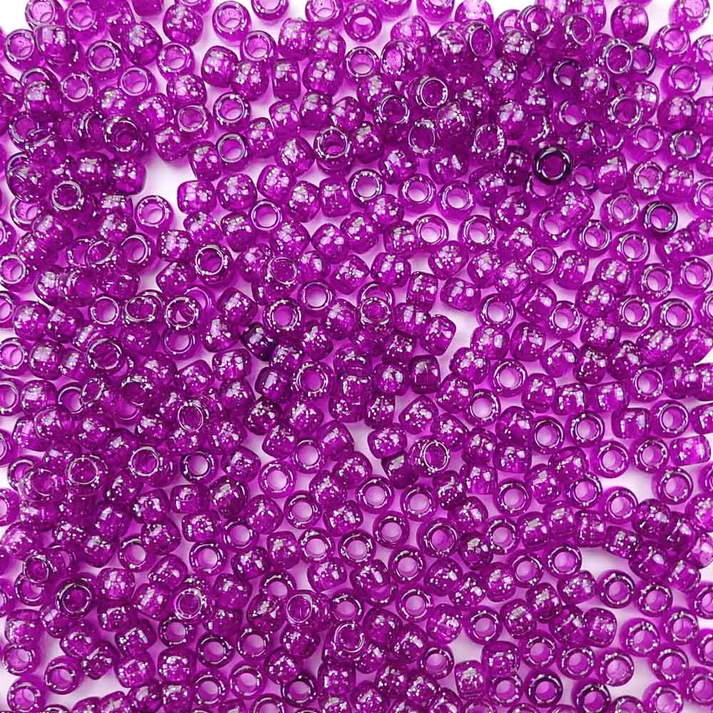 Berry Pink Purple Mix Craft Pony Beads 6 x 9mm - Bead Bee