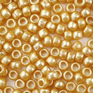 gold pearl 6 x 9mm plastic pony beads in bulk