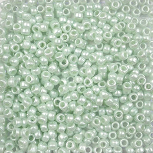 6 x 9mm plastic pony beads in sea green pearl