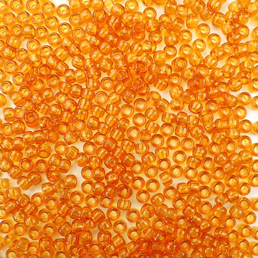 topaz transparent 6 x 9mm plastic pony beads in bulk