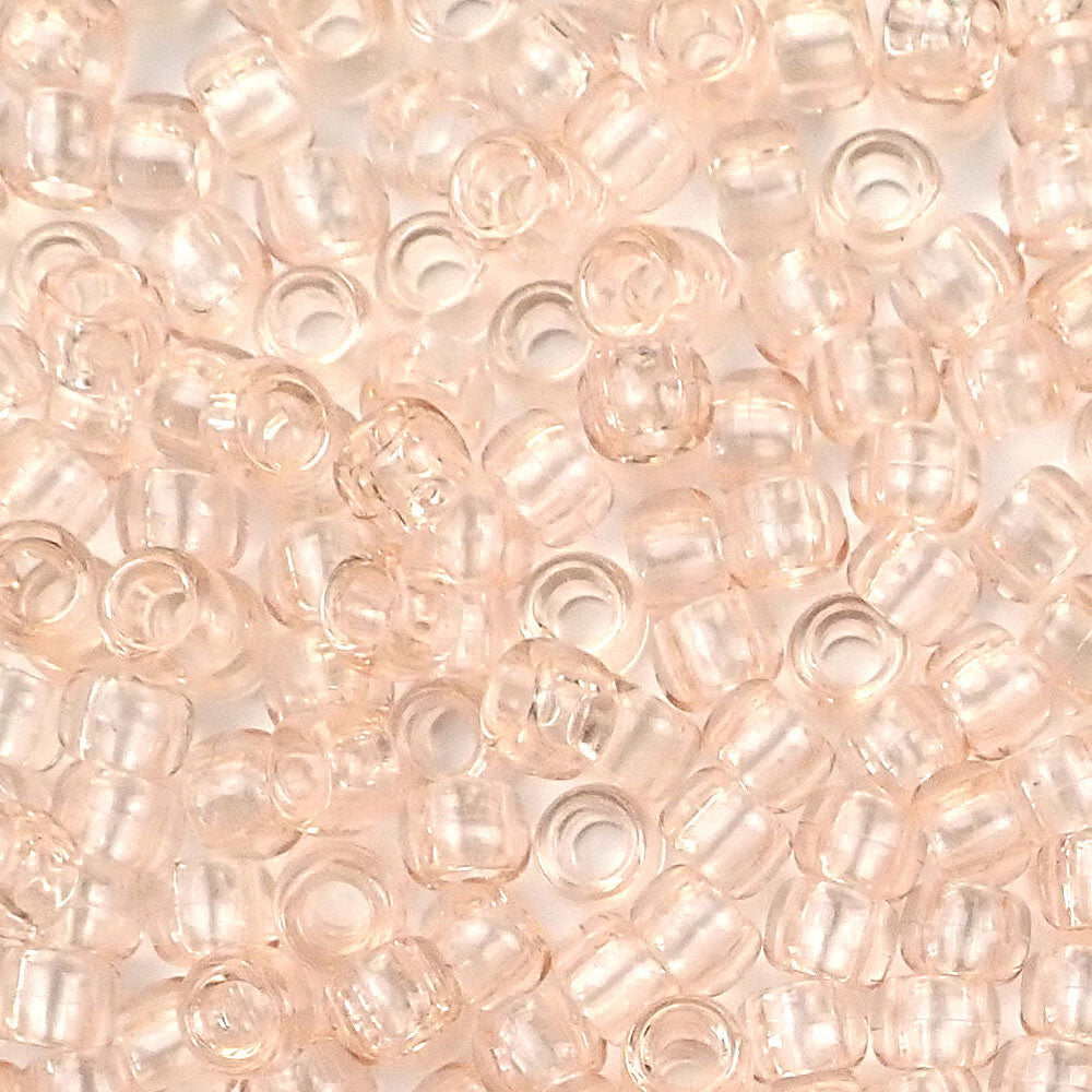 champagne transparent 6 x 9mm plastic pony beads in bulk