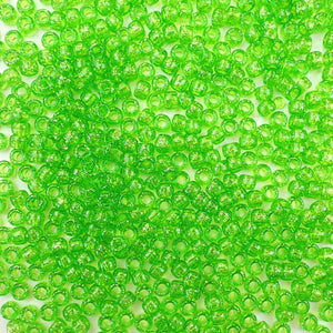 6 x 9mm plastic pony beads in lime glitter