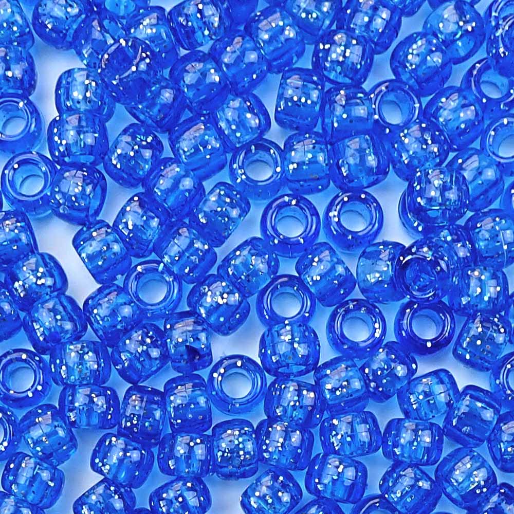 Dark Blue Pearl Plastic Craft Pony Beads 6x9mm, 500 beads Bulk Pack - Bead  Bee
