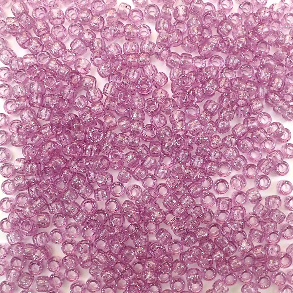 light amethyst purple glitter beads 6 x 9mm plastic pony beads in bulk