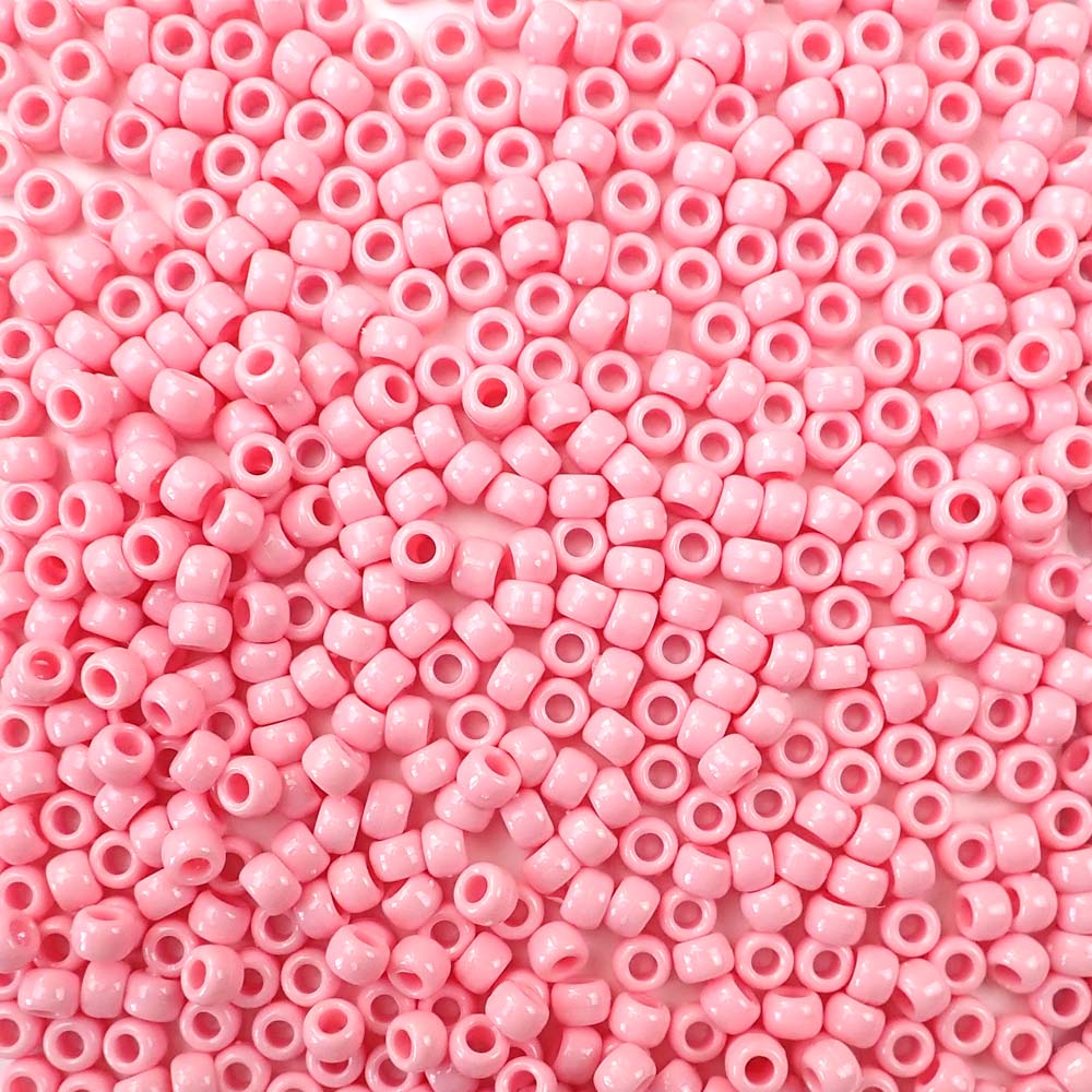 Ice Pink Transparent Plastic Craft Pony Beads 6x9mm Bulk, Made in the USA -  Pony Bead Store