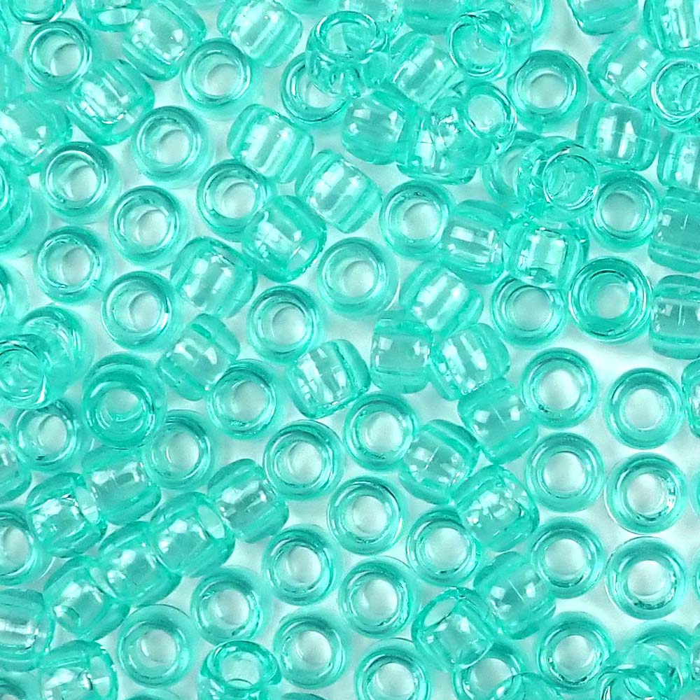 100 Mermaid Pony Beads Mix, Seaglass Green, Blue, Glitter, Matte, Clear,  Dummy