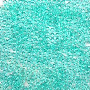 6 x 9mm plastic pony beads in transparent light green