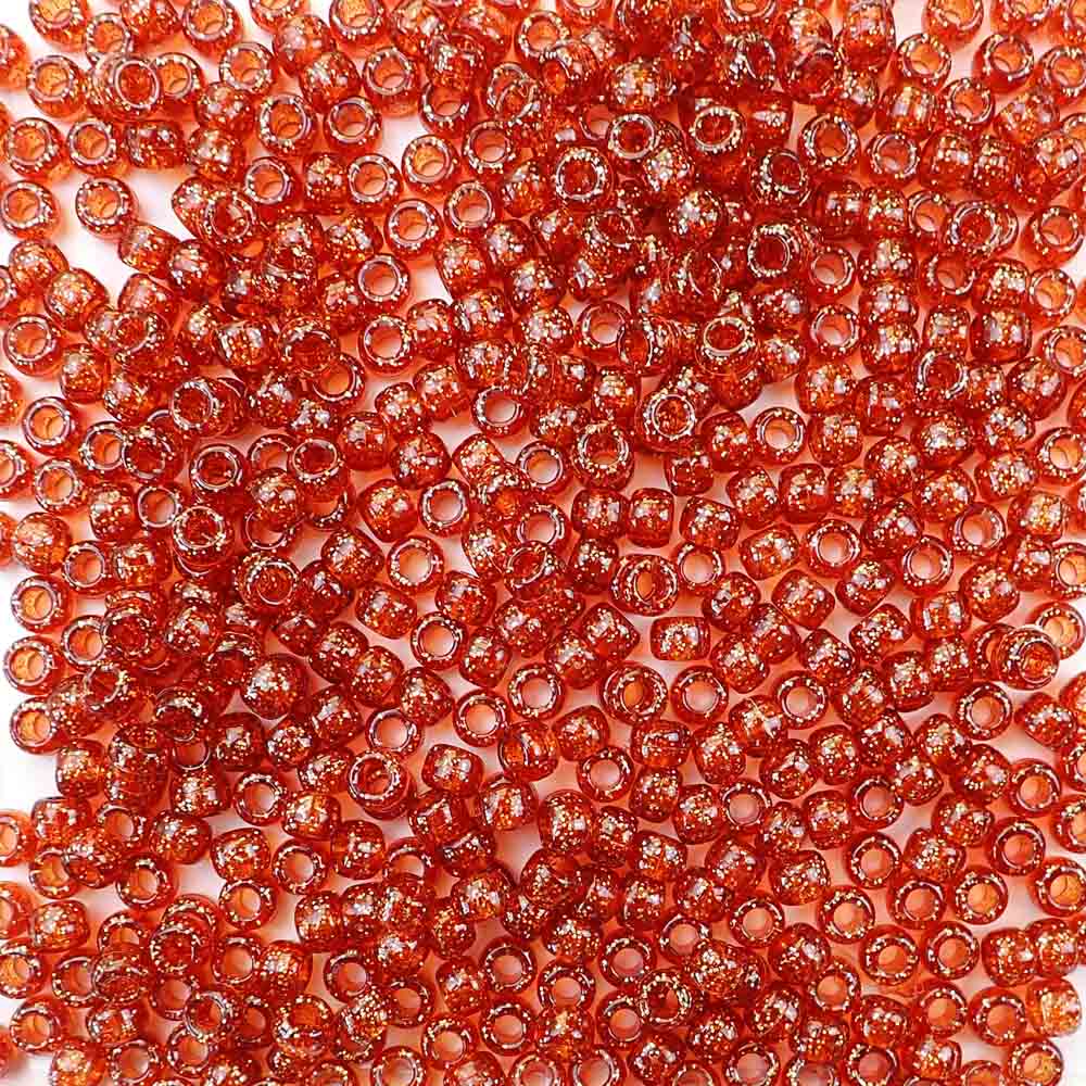 tortoise glitter 6 x 9mm plastic pony beads in bulk