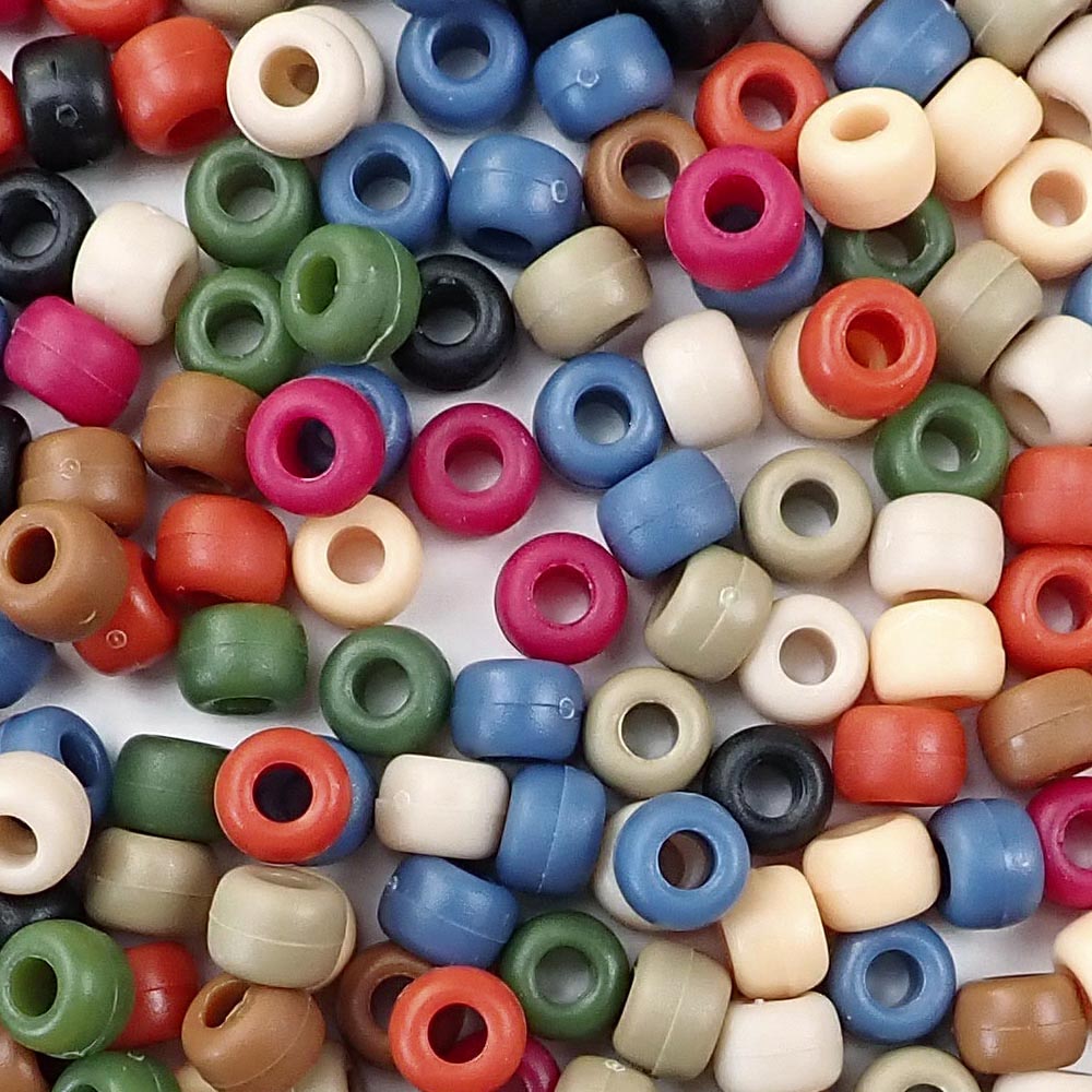 Pony Beads 3600 Pcs 6x9mm Multi-Colored Plastic Craft Beads Set, Bulk  Rainbow Hair Beads 24 Assorted Colors for DIY Crafting Jewelry Making Kandi  Bracelets