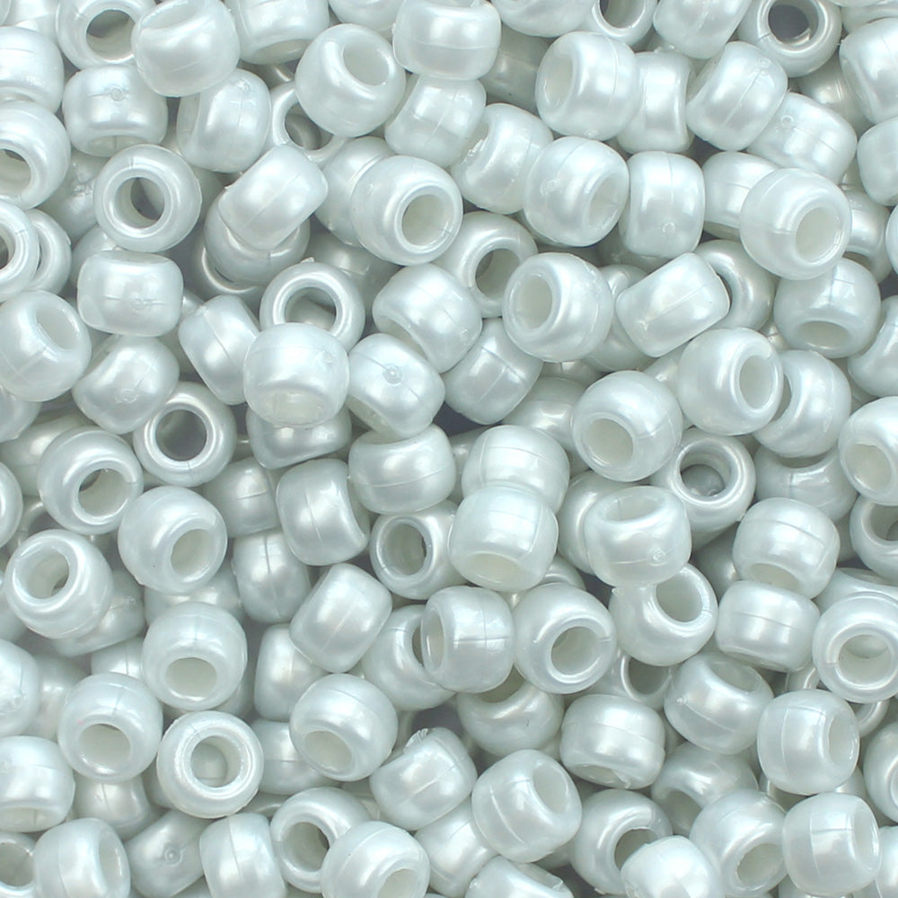 Pale Pink Opaque Plastic Pony Beads 6 x 9mm, 500 beads