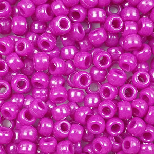 Boysenberry Plastic Pony Beads 6 x 9mm, 500 beads